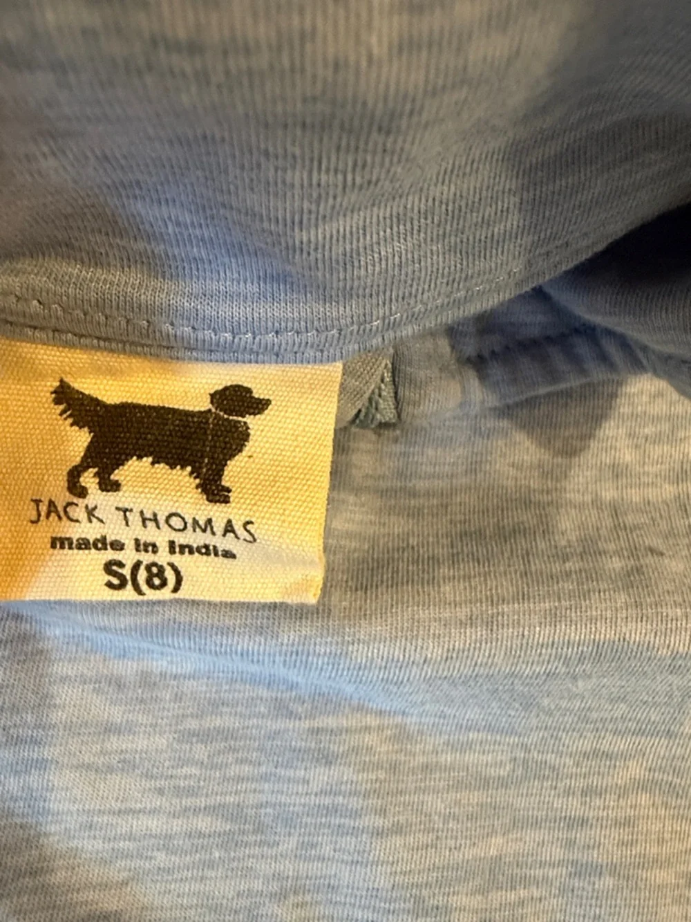 Kids Light Blue Quarter-Zip Long Sleeve Tee - Dog Logo - Picture 3 of 5